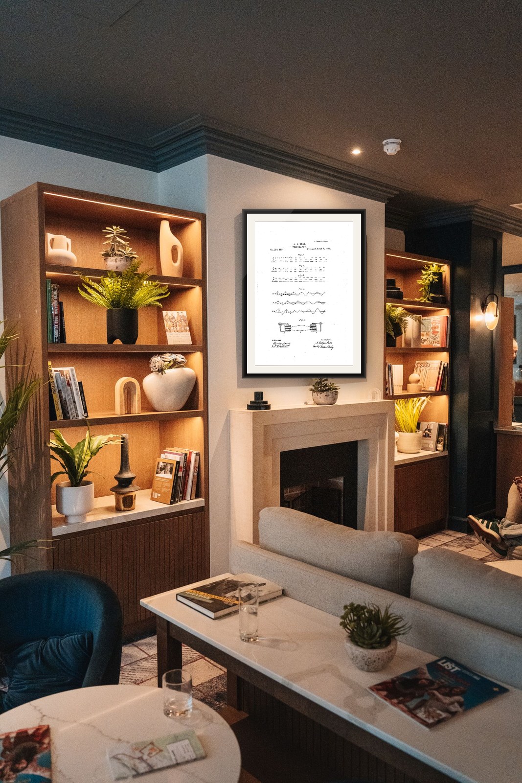 The Telephone — Patent, framed and hung in a private room