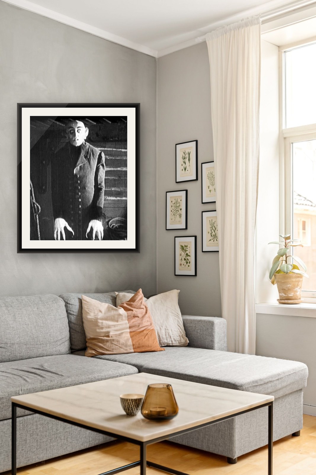 Nosferatu (1922), framed and hung in the studio's staging room